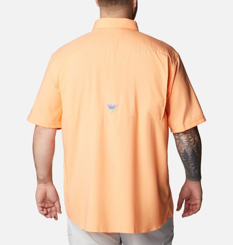 Men's Columbia PFG Low Drag Offshore Short Sleeve Shirts Orange | Plus Size CA-O81L3